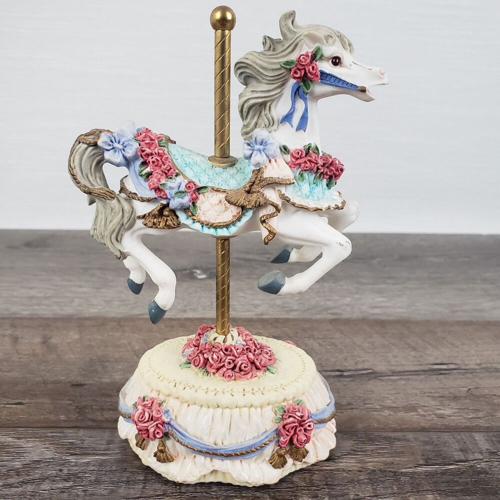 Heritage House Melodies County Fair Collection Yesterday Carousel Horse Figure - Picture 8 of 11